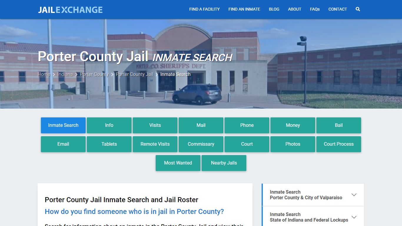 Porter County Jail Inmate Search - Jail Exchange